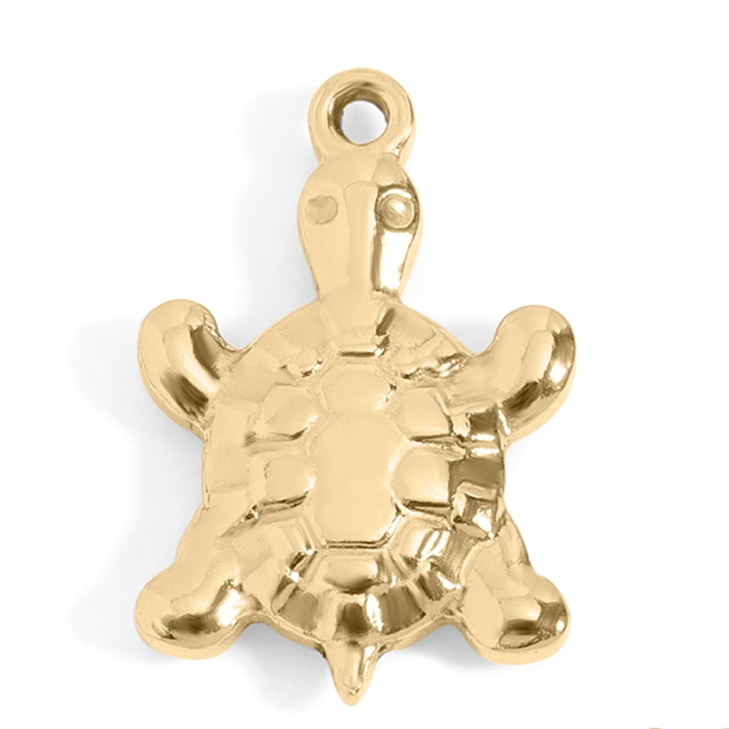 Sea Turtle Charm – 18K Gold PVD Stainless Steel Waterproof Nautical Jewelry - charm | Sunflower Soul Boutique