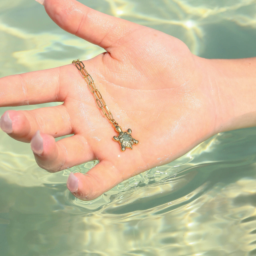 Sea Turtle Charm – 18K Gold PVD Stainless Steel Waterproof Nautical Jewelry - charm | Sunflower Soul Boutique