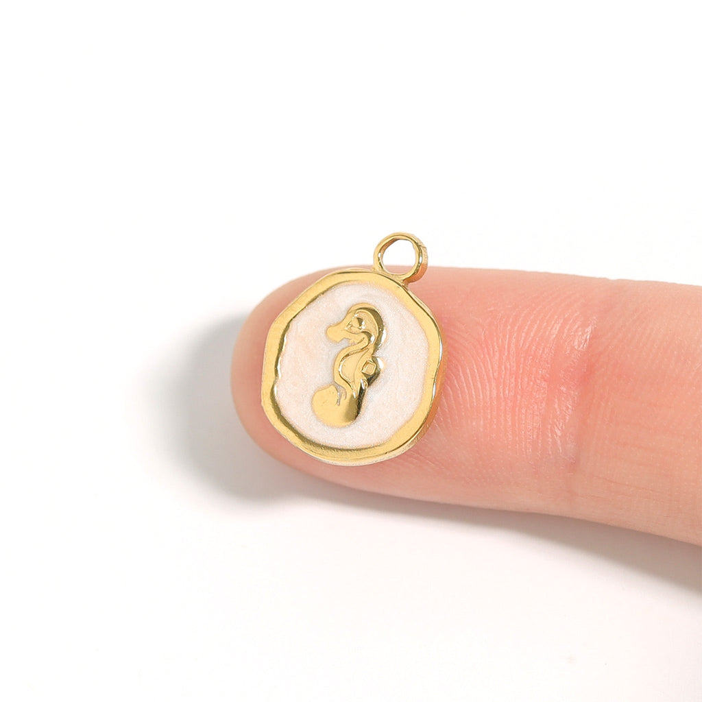 Seahorse Epoxy Charm – 18K Gold Plated Nautical Jewelry Pendant | Waterproof Design - charm | Sunflower Soul Boutique