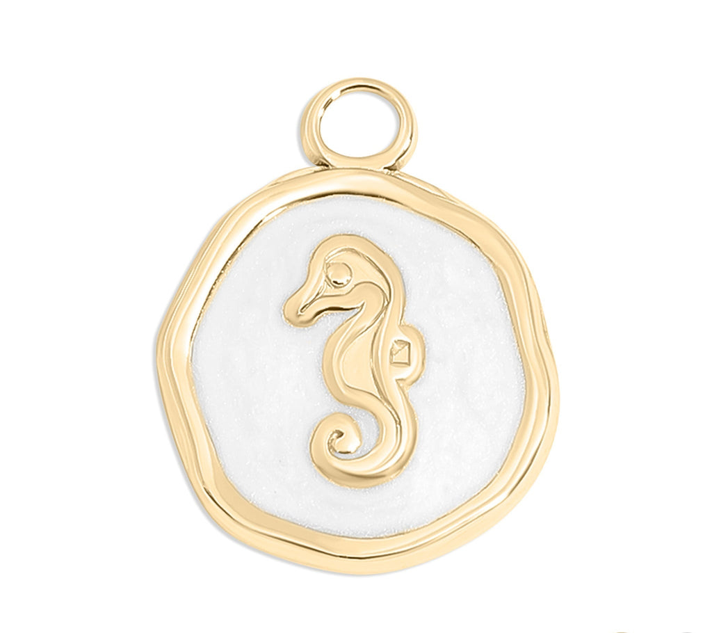 Seahorse Epoxy Charm – 18K Gold Plated Nautical Jewelry Pendant | Waterproof Design - charm | Sunflower Soul Boutique