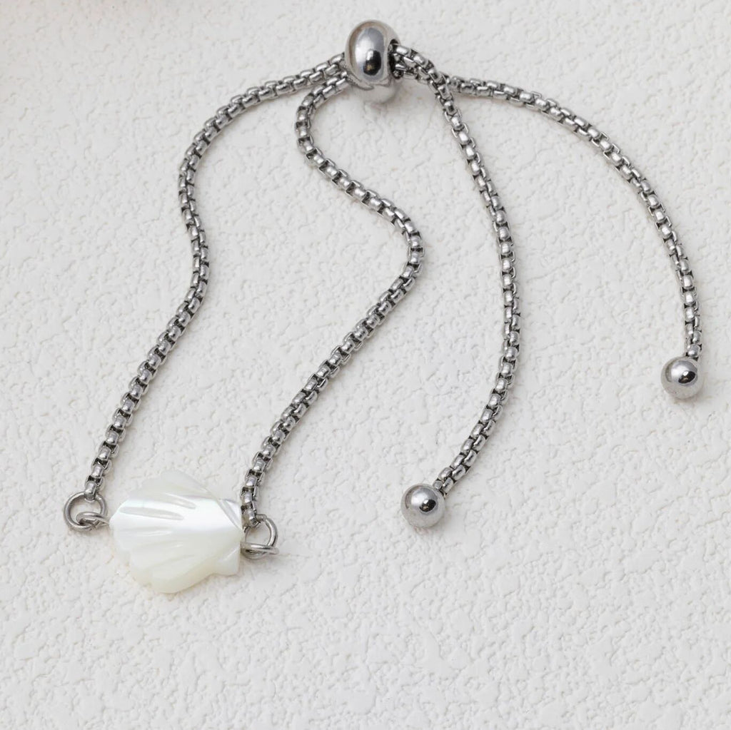 Silver MOP Seashell Connector Charm