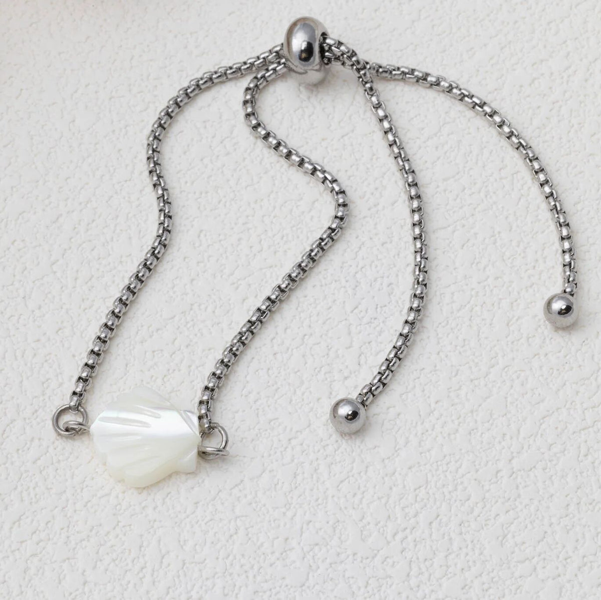 Silver MOP Seashell Connector Charm