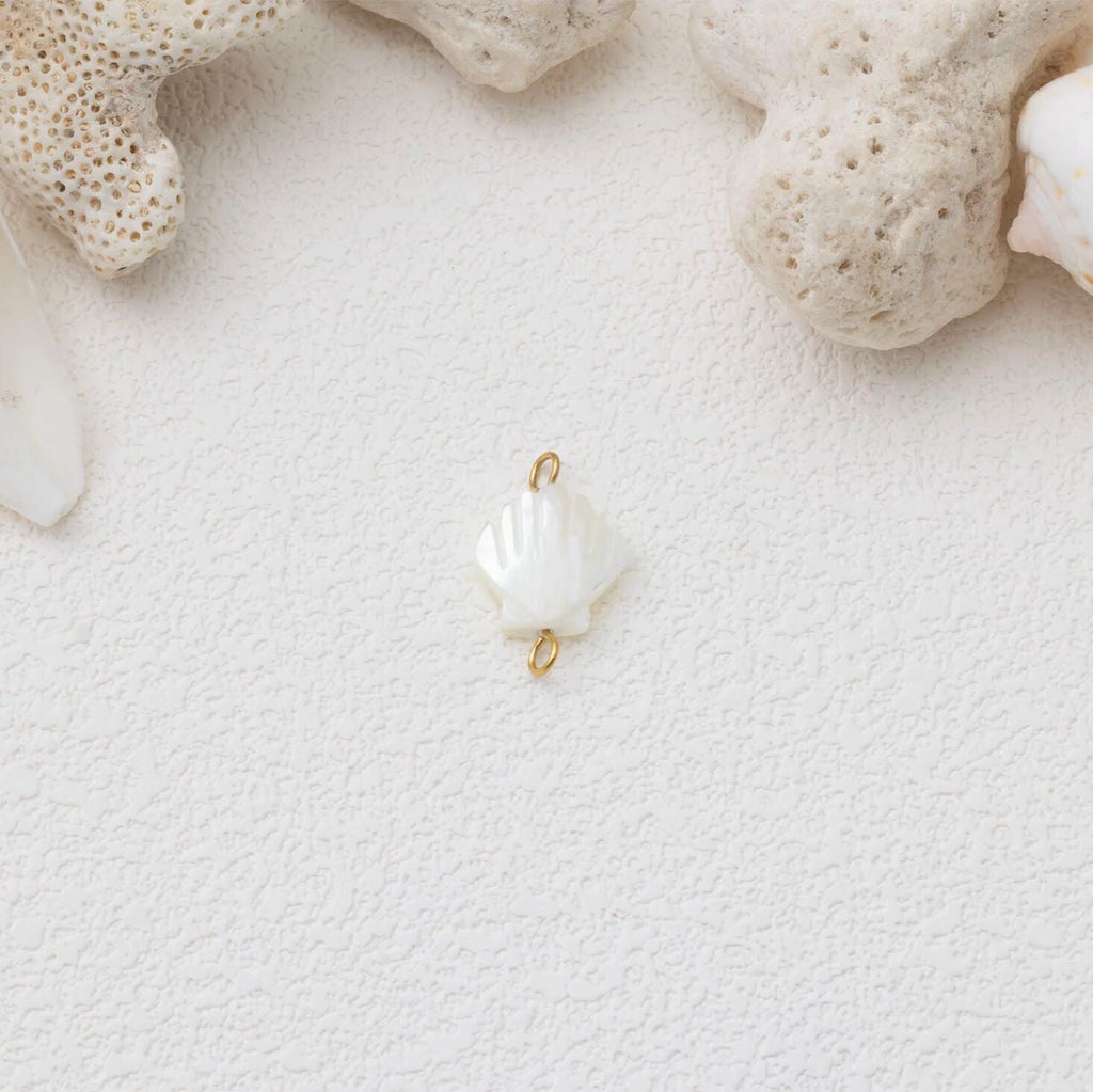Gold MOP Seashell Connector Charm