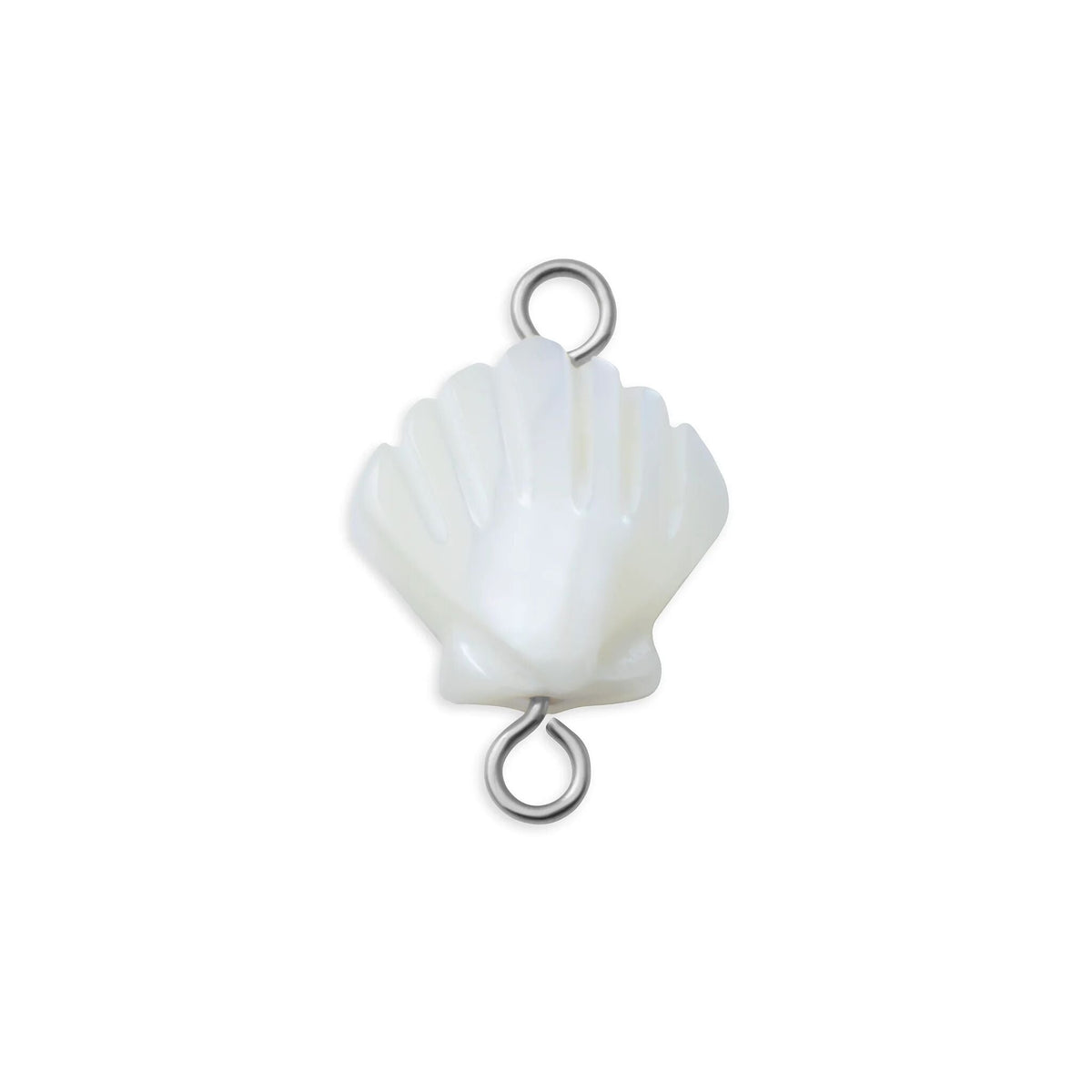 18K Gold PVD Stainless Steel MOP Seashell Connector Charm- stainless main 