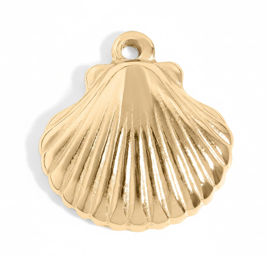 Gold Shell Charm – 18K Gold PVD Coated Stainless Steel Pendant Accessory