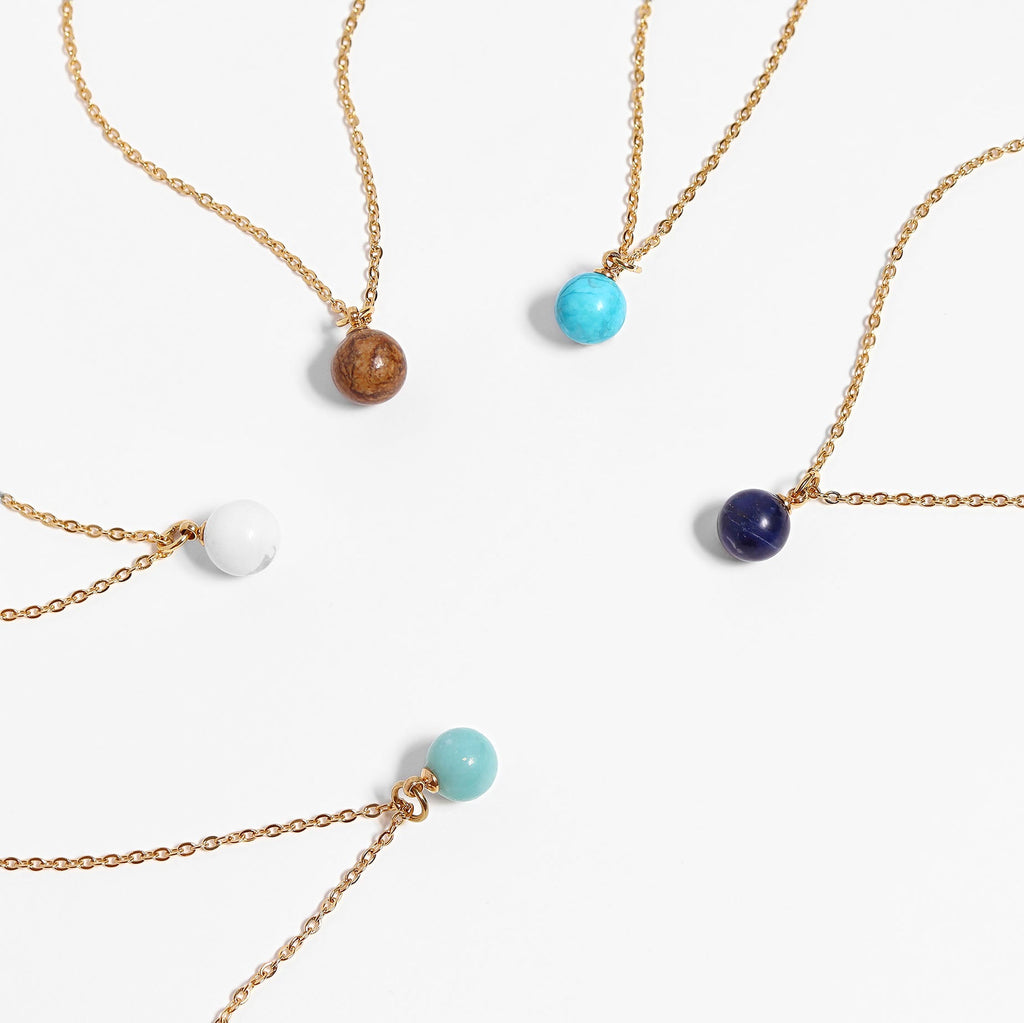 Semi Precious Stone Charms – 8mm Natural Stone Beads | Gold PVD Hardware