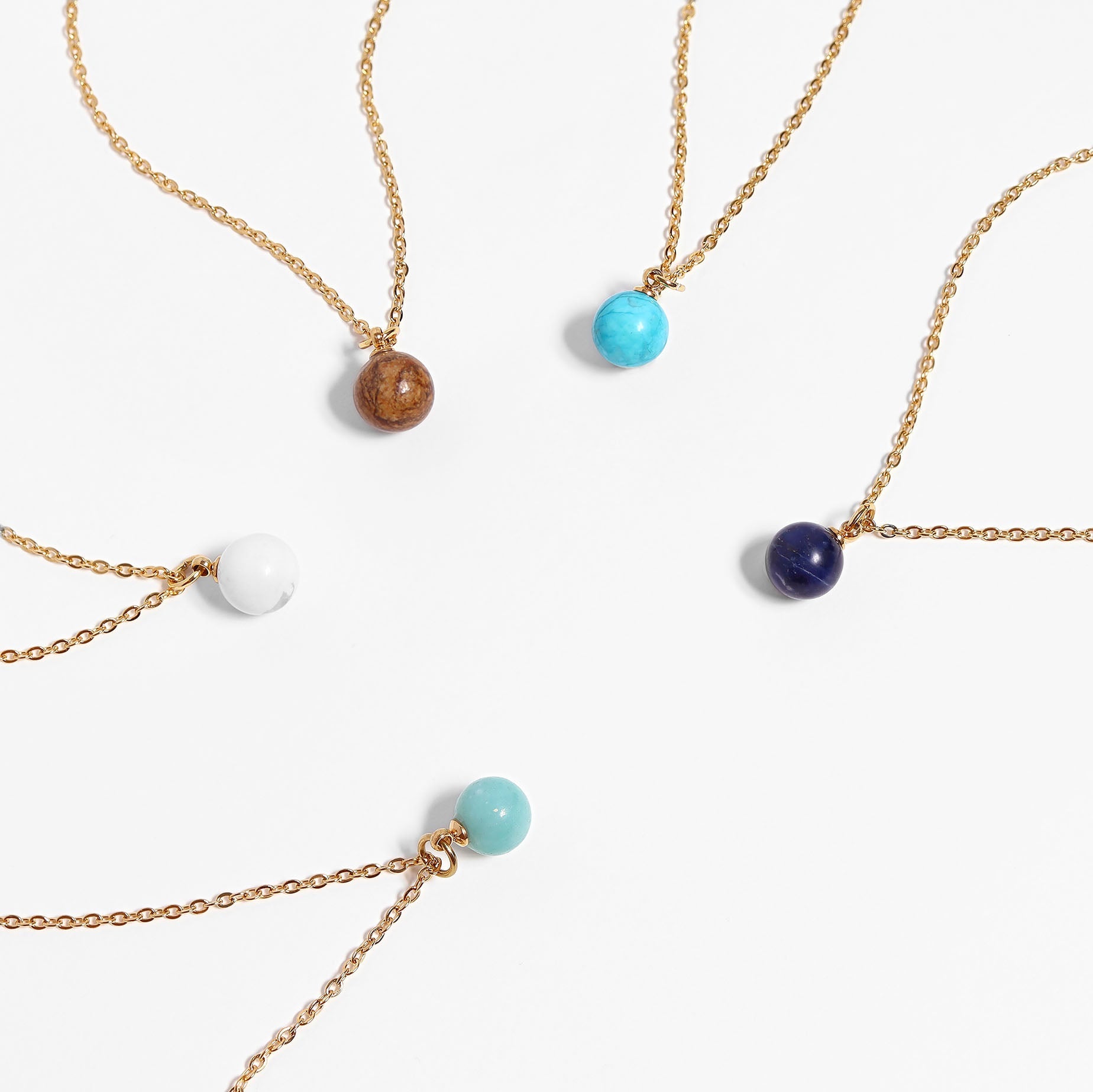 Semi Precious Stone Charms – 8mm Natural Stone Beads | Gold PVD Hardware