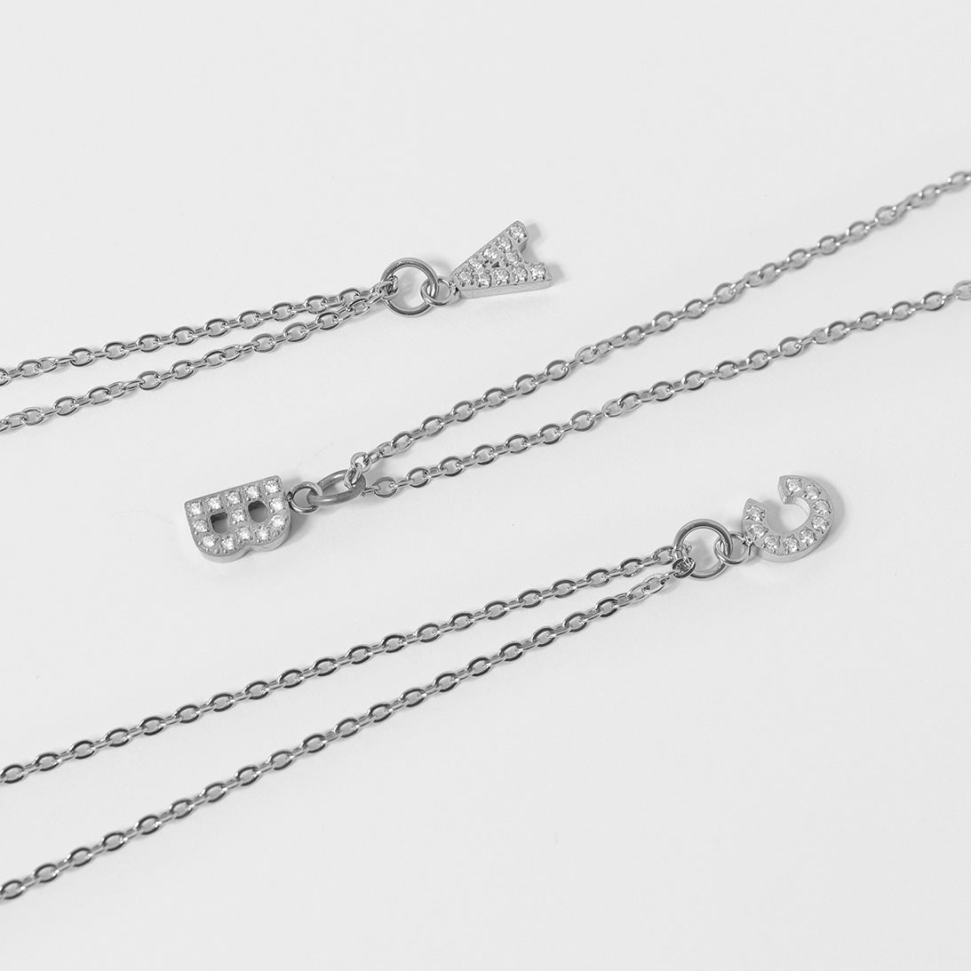 Initial Letter Charms – Durable Stainless Steel Pavé Set Sparkling CZ Pendants