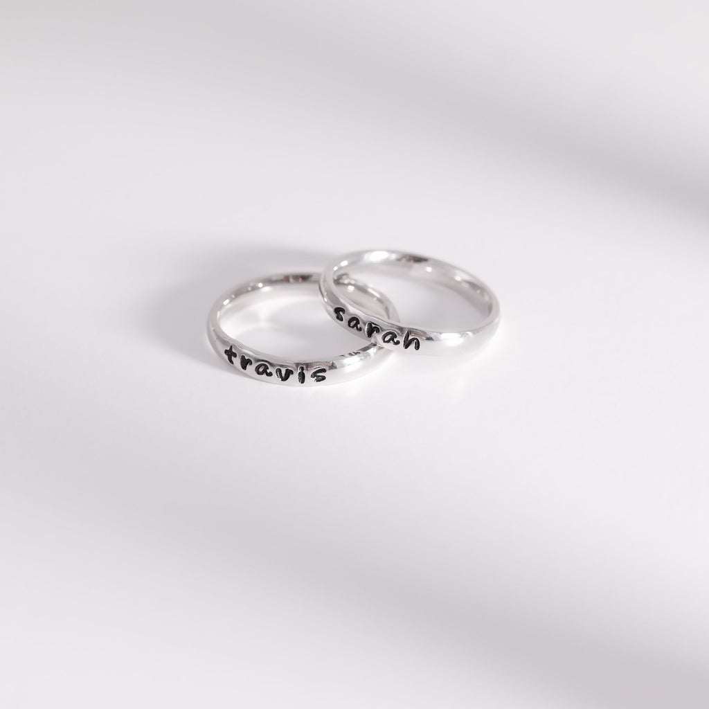 Highly Polished Rounded Stainless Steel Blank Ring Lifestyle Custom Engraved