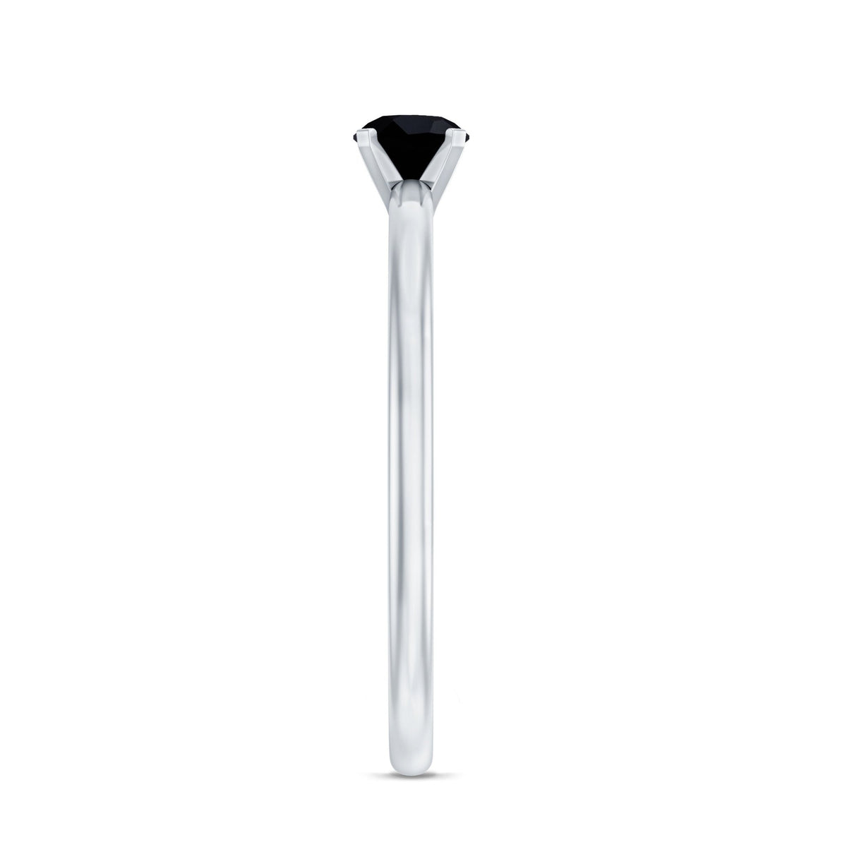 Simple Black Onyx Solitaire Promise Ring for Women