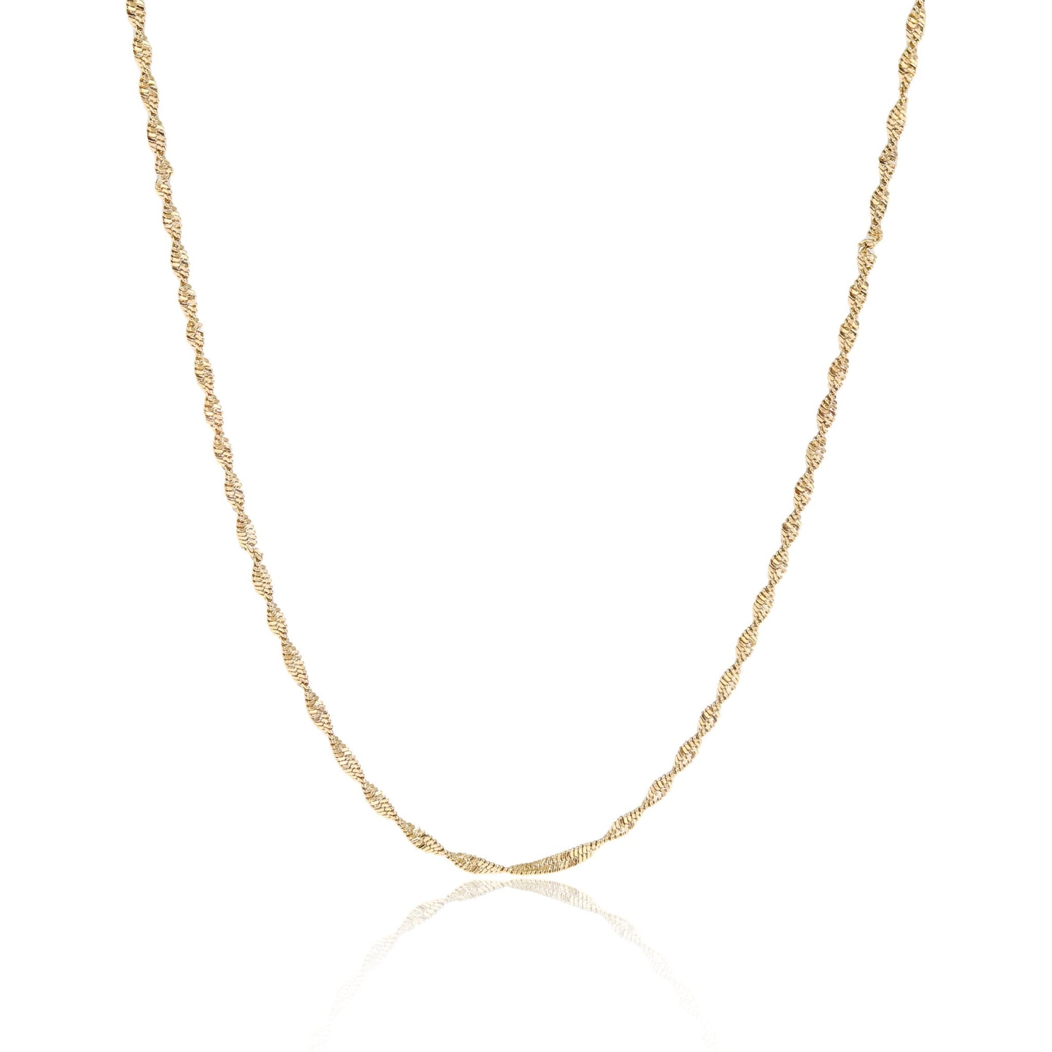 Singapore Chain Necklace – Gold Stainless Steel Delicate Woven Waterproof Jewelry - Chain | Sunflower Soul Boutique