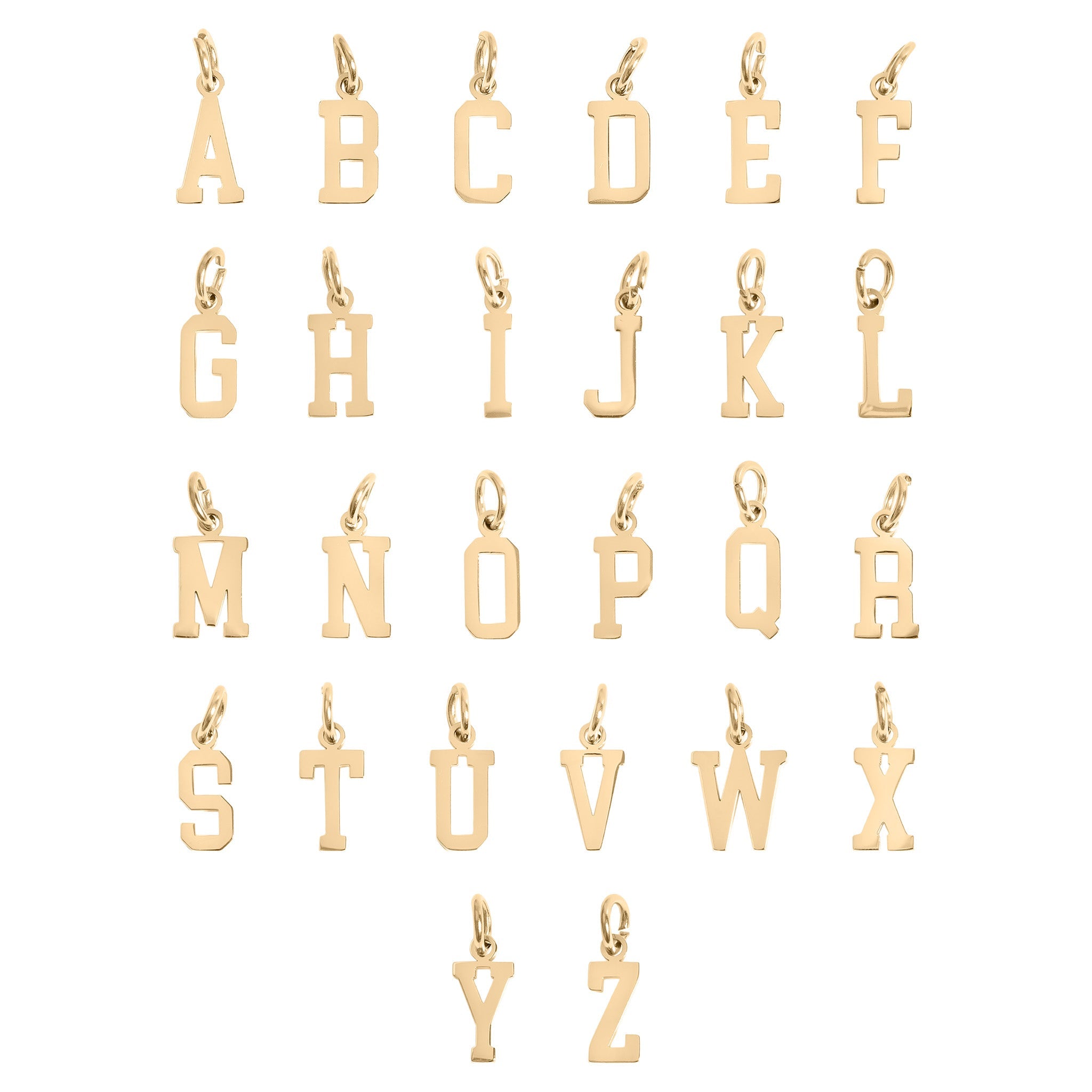 Small Sport Letter Pendant – 18K Gold Stainless Steel Charm for Athletes - charm | Sunflower Soul Boutique