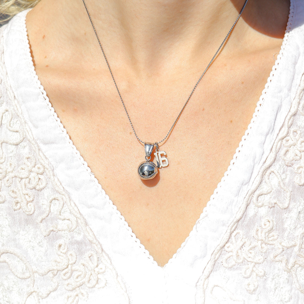 Small Sport Number Pendants – Polished 316L Stainless Steel Athletic Charms - charm | Sunflower Soul Boutique