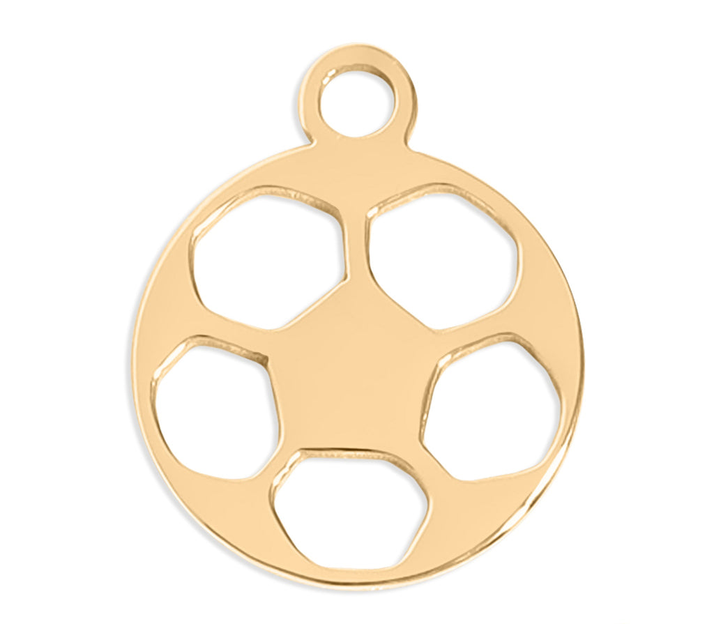 Gold Soccer Ball Charm – 18K Gold PVD Stainless Steel Pendant Waterproof Jewelry