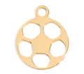 Gold Soccer Ball Charm – 18K Gold PVD Stainless Steel Pendant Waterproof Jewelry