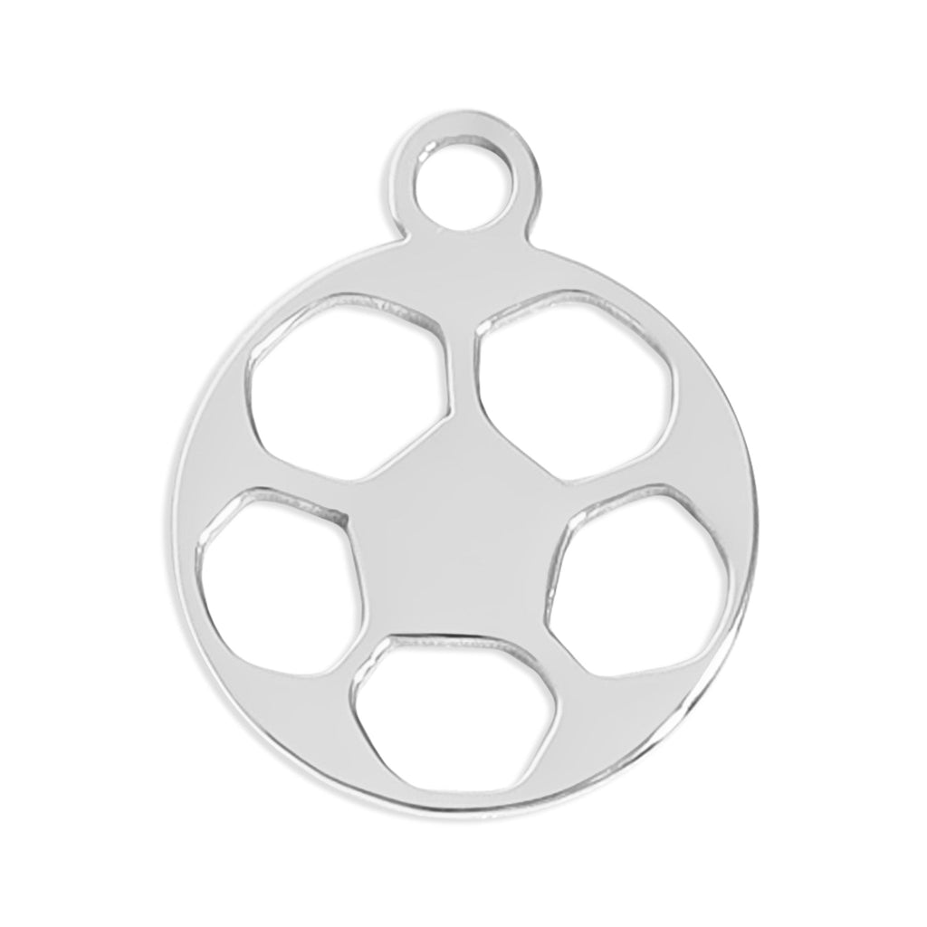 Gold Soccer Ball Charm – 18K Gold PVD Stainless Steel Pendant Waterproof Jewelry
