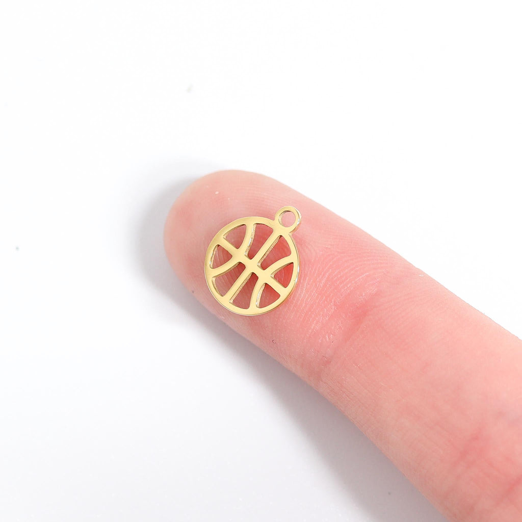 Basketball Charm 18K Gold PVD Stainless Steel - Waterproof Sports Pendant