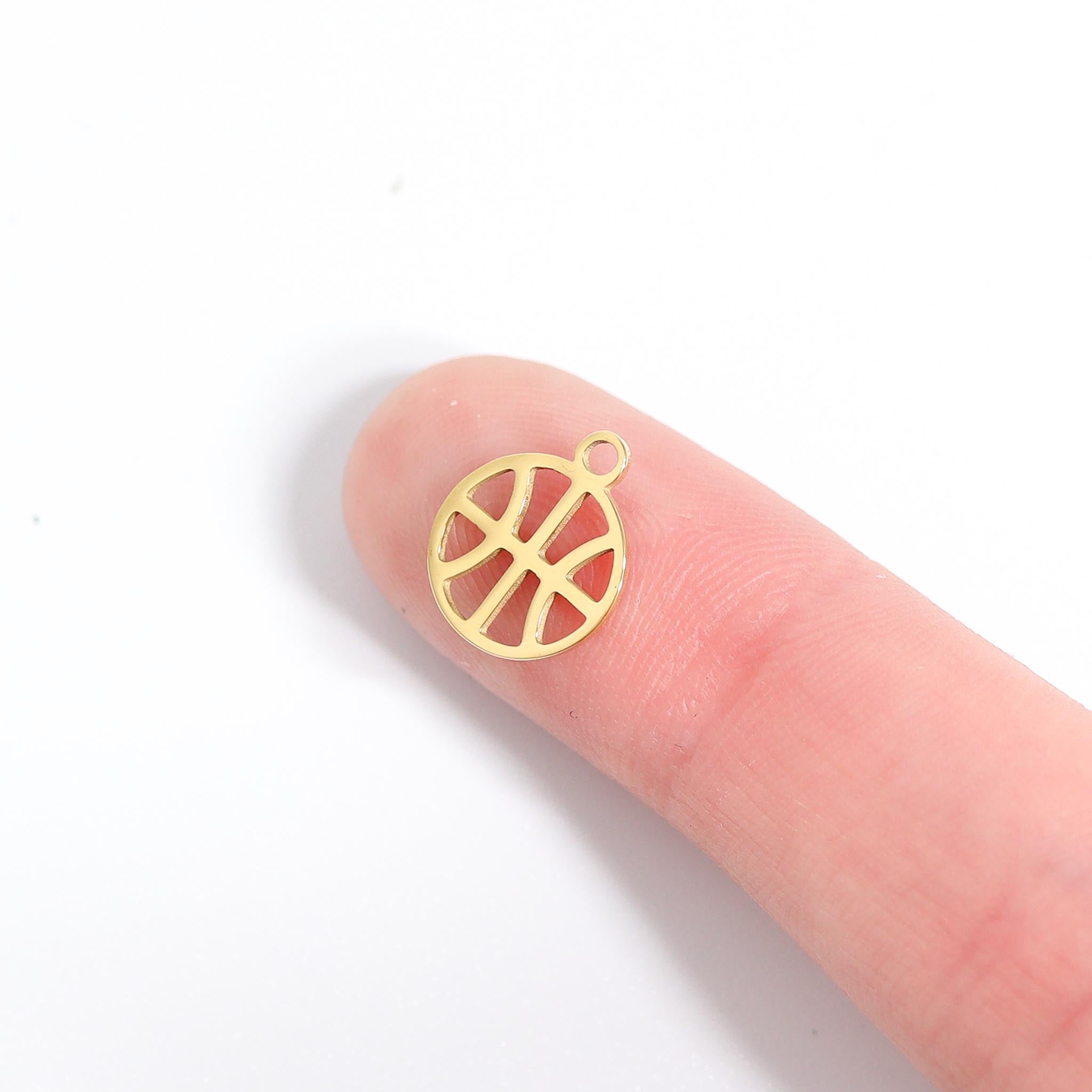 Basketball Charm 18K Gold PVD Stainless Steel - Waterproof Sports Pendant