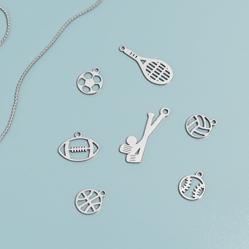 Sports Charm Bundle – Gold Stainless Steel Charms | Durable Athlete Pendants Set - Jewelry Sets | Sunflower Soul Boutique