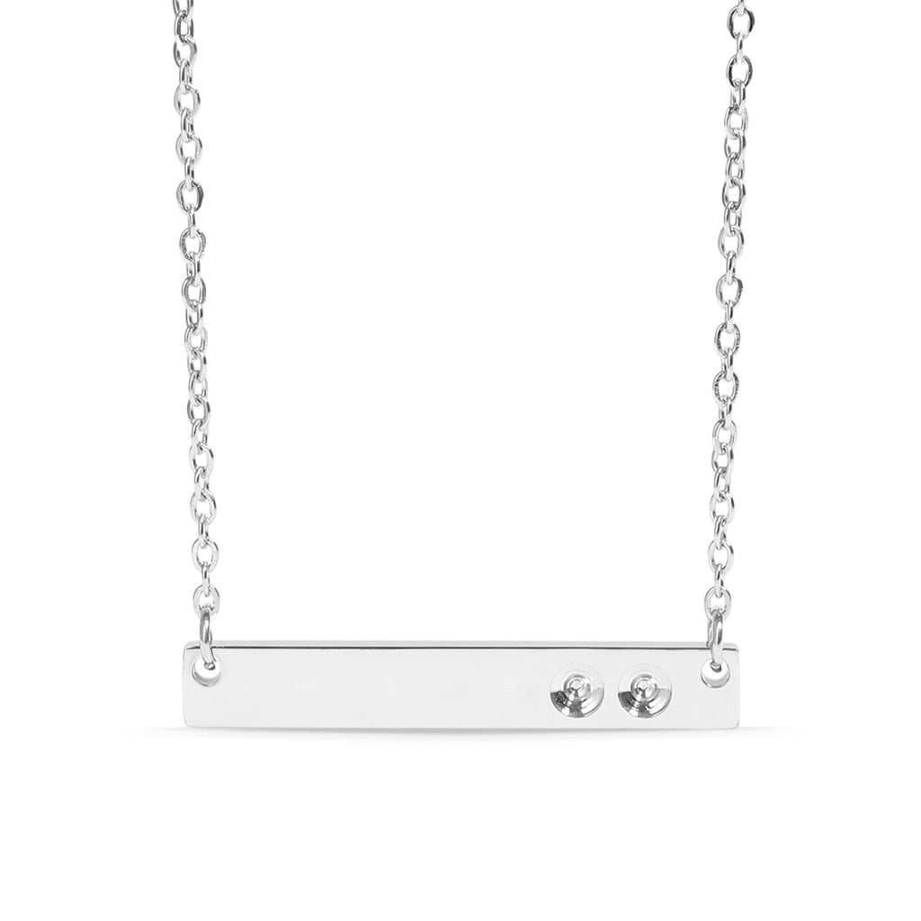 Stainless Steel Bar Necklace – Personalized Engravable Birthstone Jewelry Gift