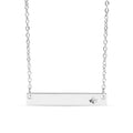 Stainless Steel Bar Necklace – Personalized Engravable Birthstone Jewelry Gift