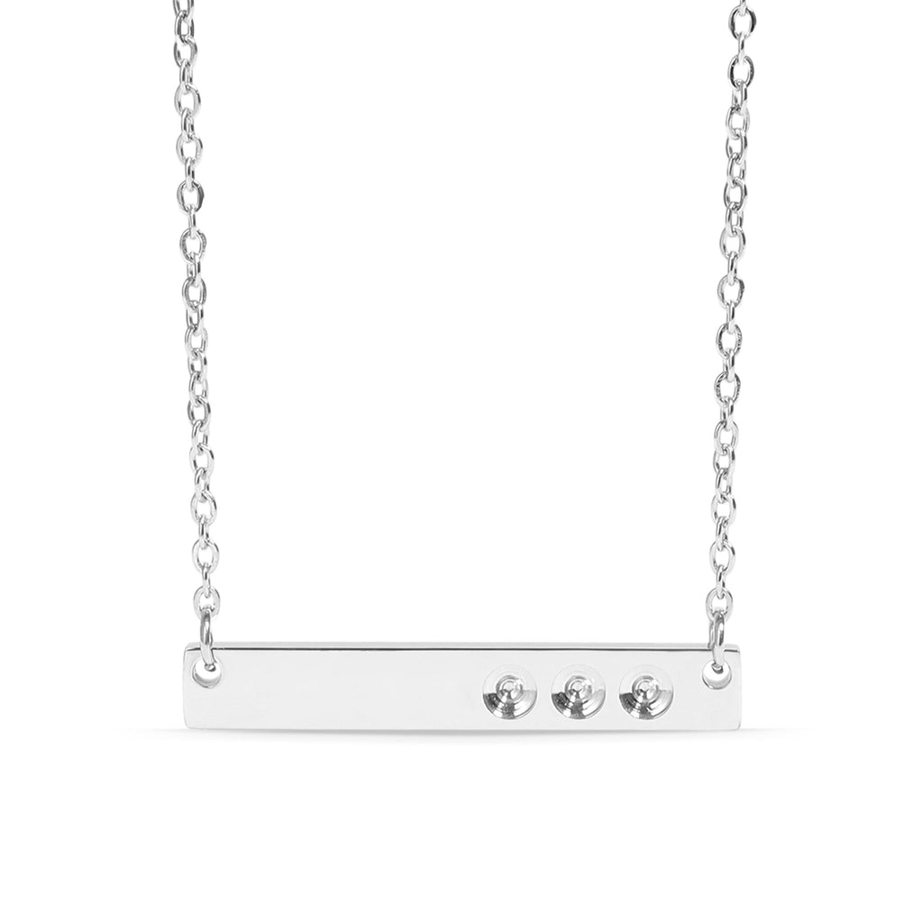 Stainless Steel Bar Necklace – Personalized Engravable Birthstone Jewelry Gift