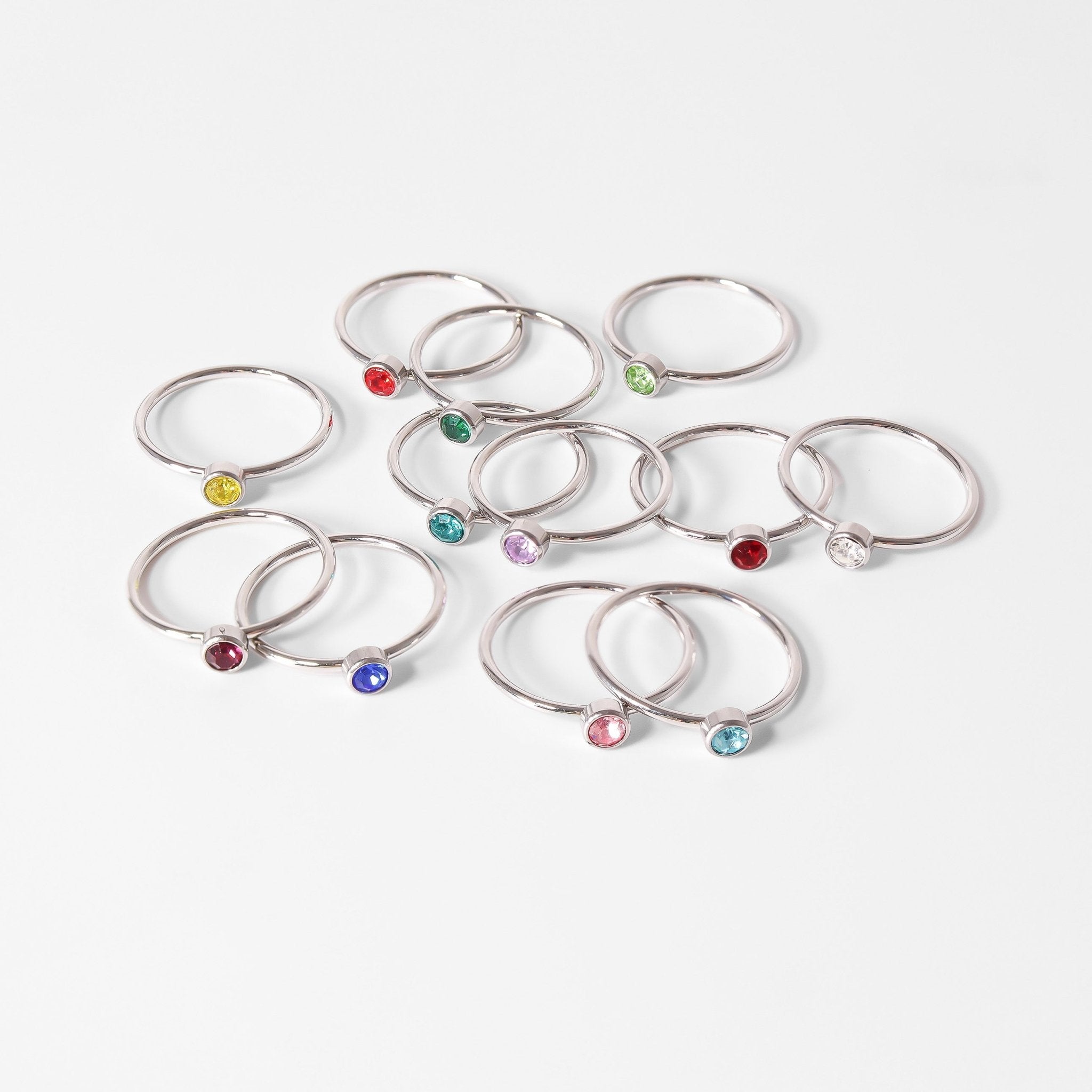 Stainless Steel Birthstone Ring – Durable 316L Surgical Steel With Cubic Zirconia - Ring | Sunflower Soul Boutique