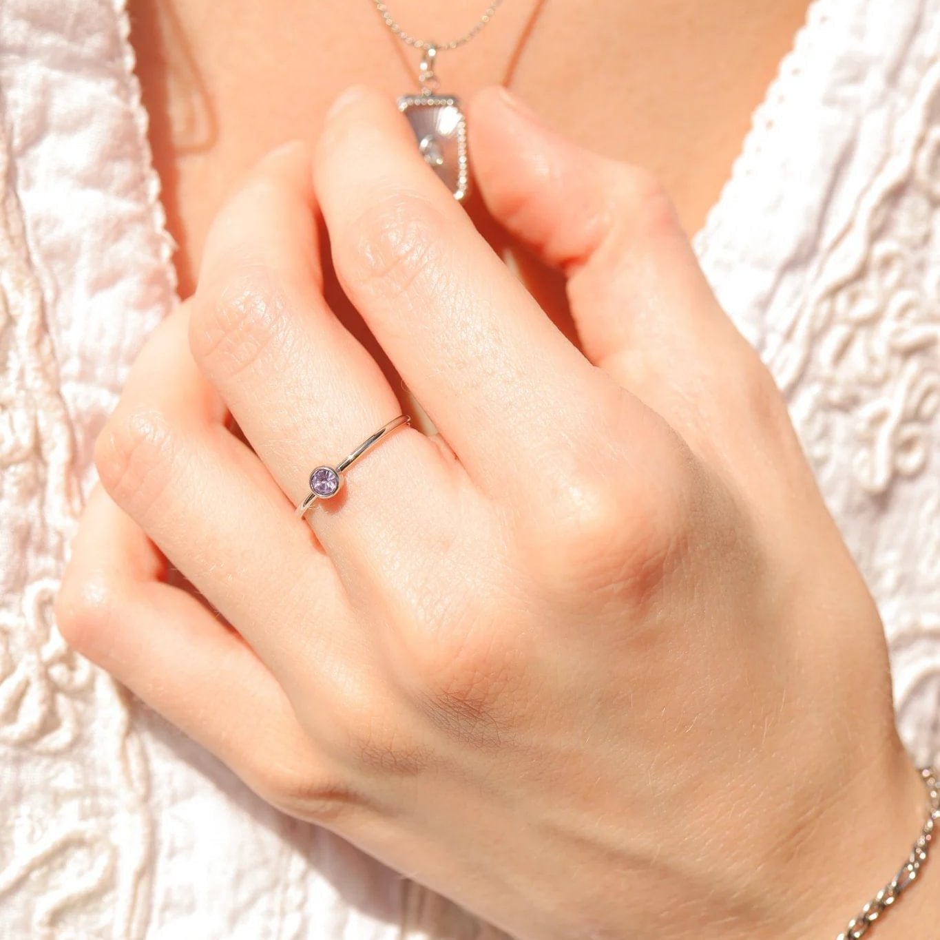 Stainless Steel Birthstone Ring – Durable 316L Surgical Steel With Cubic Zirconia - Ring | Sunflower Soul Boutique