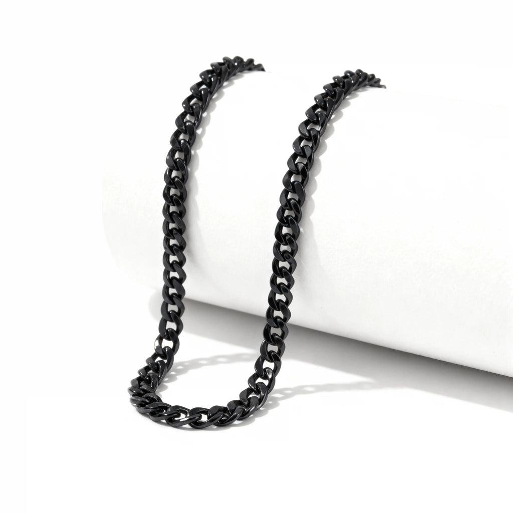 Stainless Steel Black Curb Chain Necklace / CHN7501