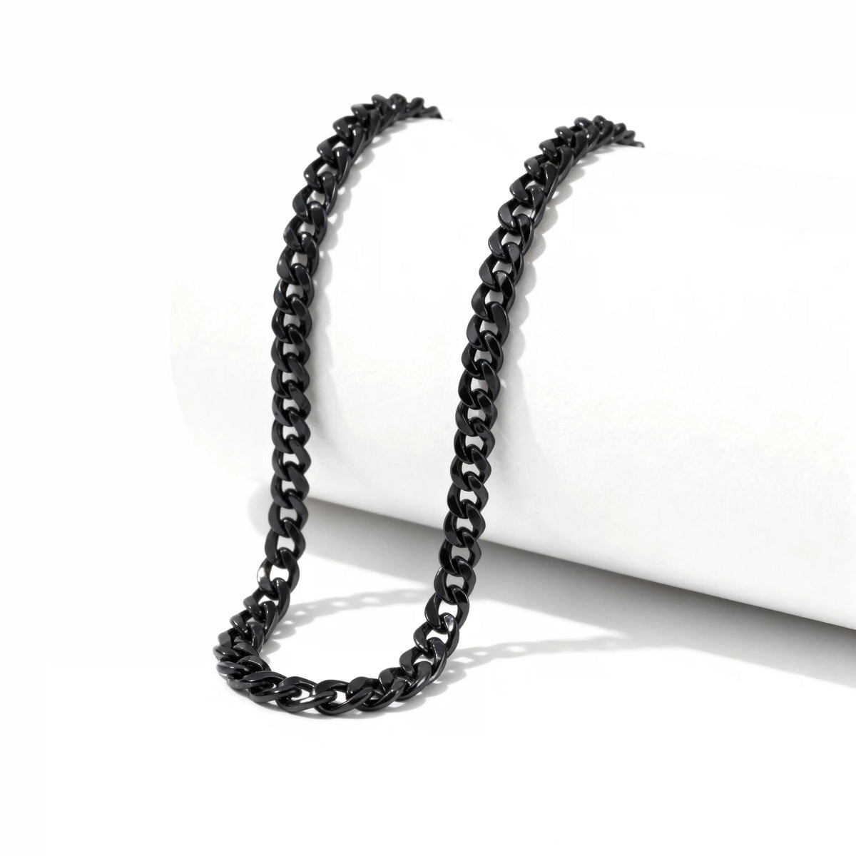 Stainless Steel Black Curb Chain Necklace / CHN7501