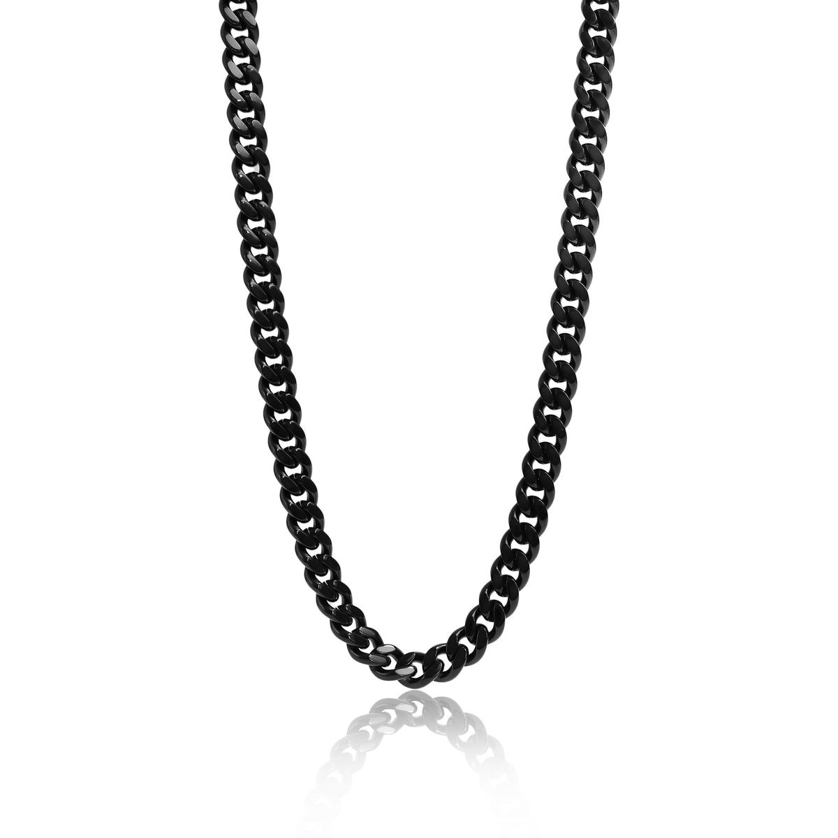 Stainless Steel Black Curb Chain Necklace