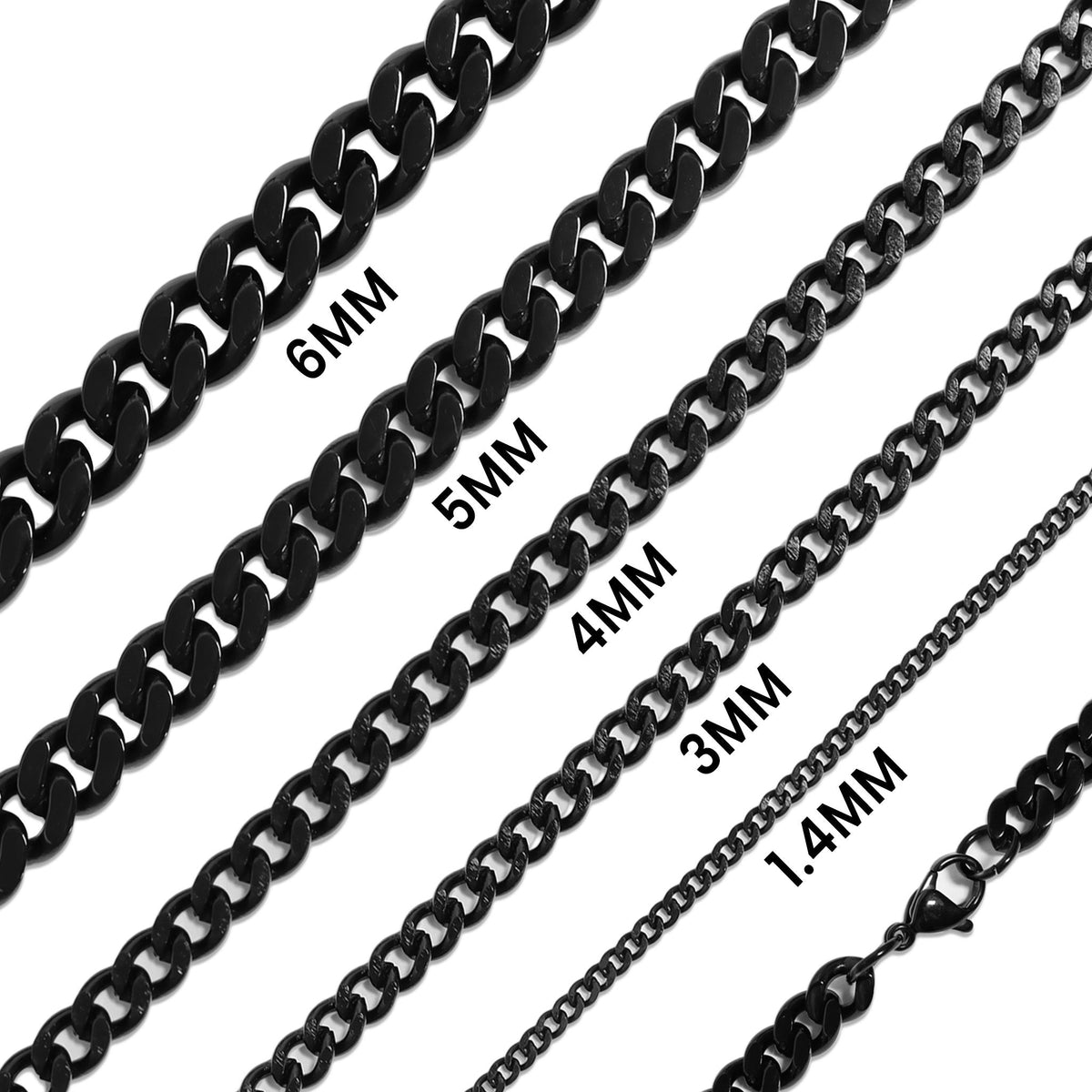 Stainless Steel Black Curb Chain Necklace / CHN7501