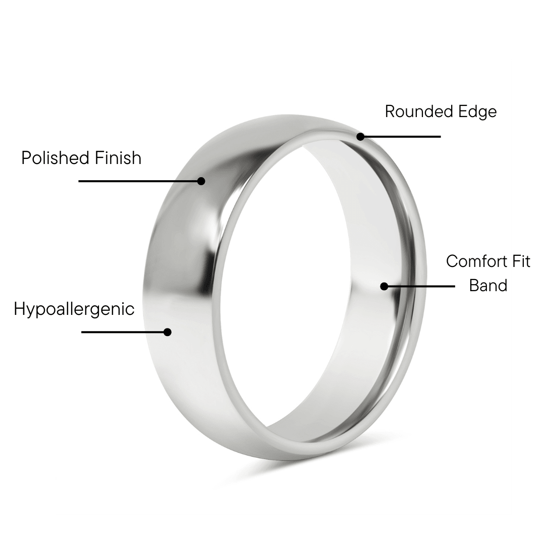 Stainless Steel Blank Ring – Polished Rounded Metal Band for Custom Jewelry - Ring | Sunflower Soul Boutique