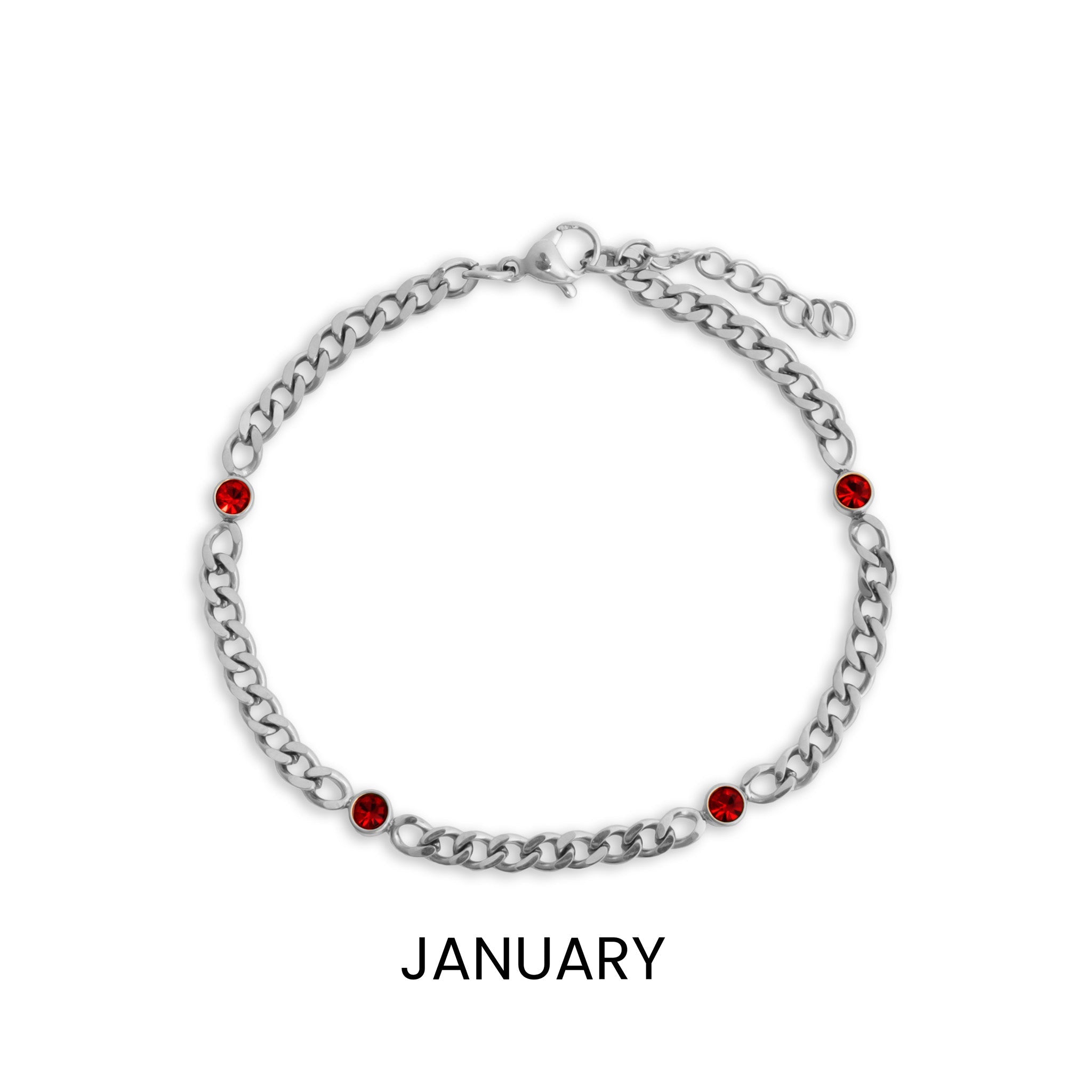 Stainless Steel Bracelet – Adjustable Chain Station Link Birthstone Jewelry Gift - Bracelets | Sunflower Soul Boutique