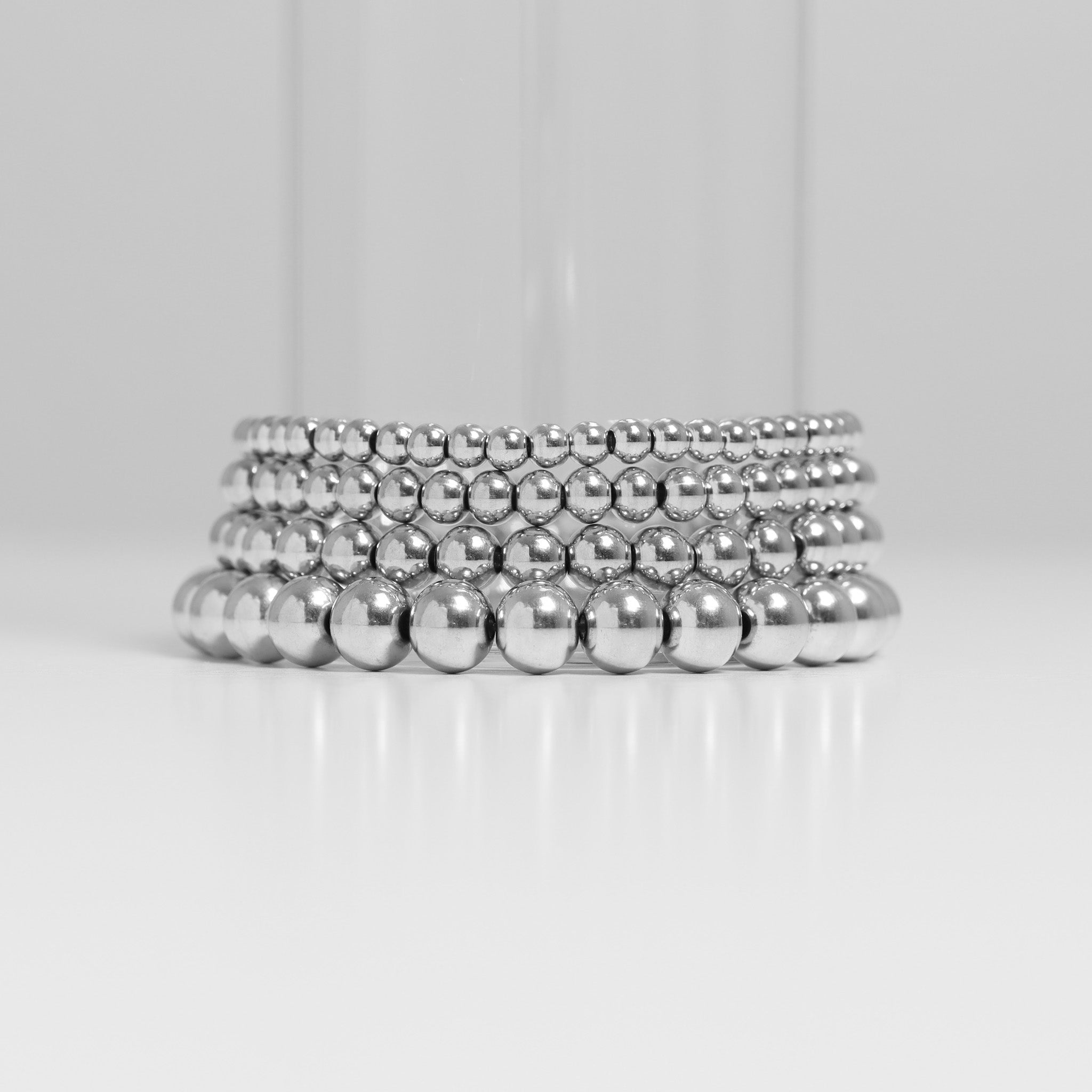 Stainless Steel Bracelet – Adjustable Metal Bead Stretch For Men’s Durable Style - Bracelets | Sunflower Soul Boutique