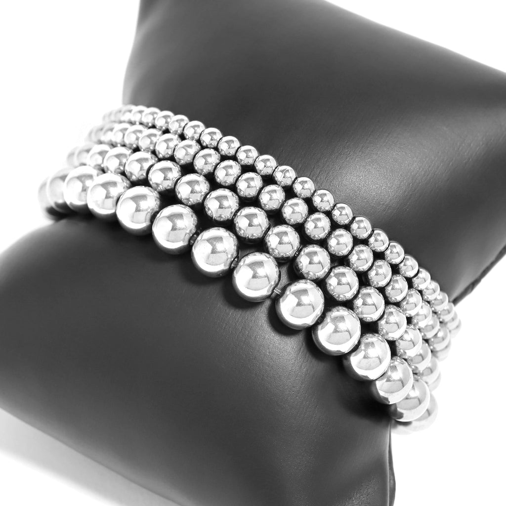 Stainless Steel Bracelet – Adjustable Metal Bead Stretch For Men’s Durable Style - Bracelets | Sunflower Soul Boutique