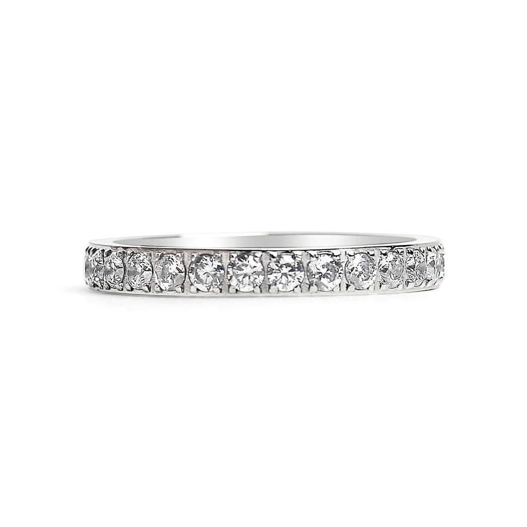 Stainless Steel CZ Ring – 316L Surgical Steel Halo Prong Set Band for Everyday Wear - Ring | Sunflower Soul Boutique