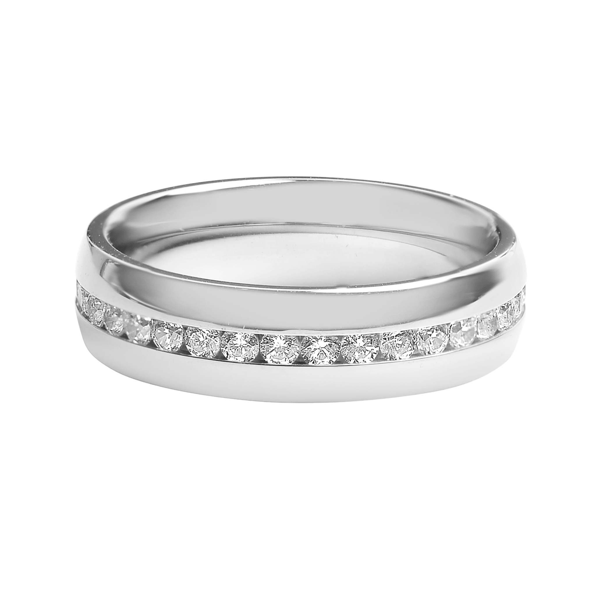 Stainless Steel CZ Ring – Durable 316L Surgical Steel Band With Channel Set CZ - Ring | Sunflower Soul Boutique