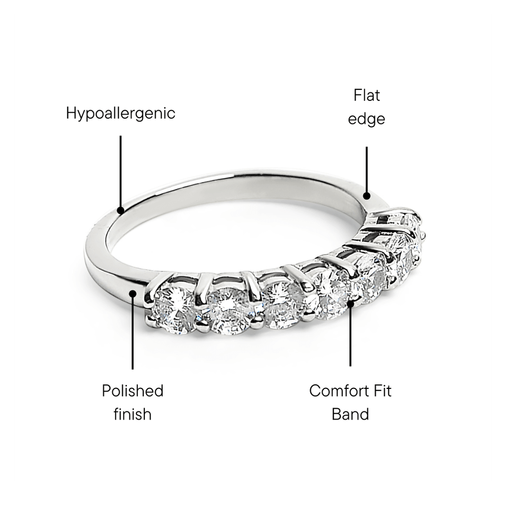Stainless Steel CZ Ring – Durable 316L Surgical Steel Prong Setting Band - Ring | Sunflower Soul Boutique