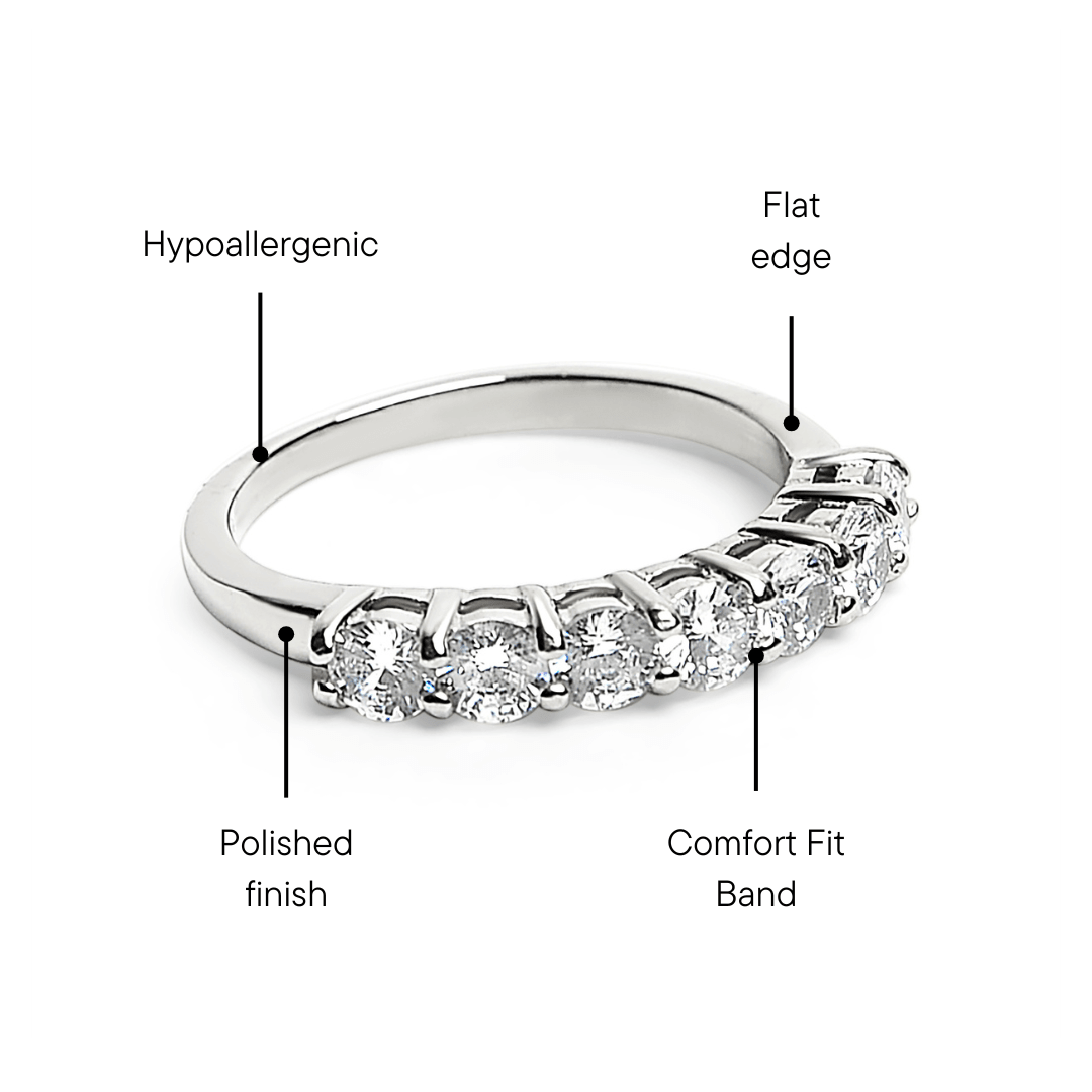 Stainless Steel CZ Ring – Durable 316L Surgical Steel Prong Setting Band - Ring | Sunflower Soul Boutique