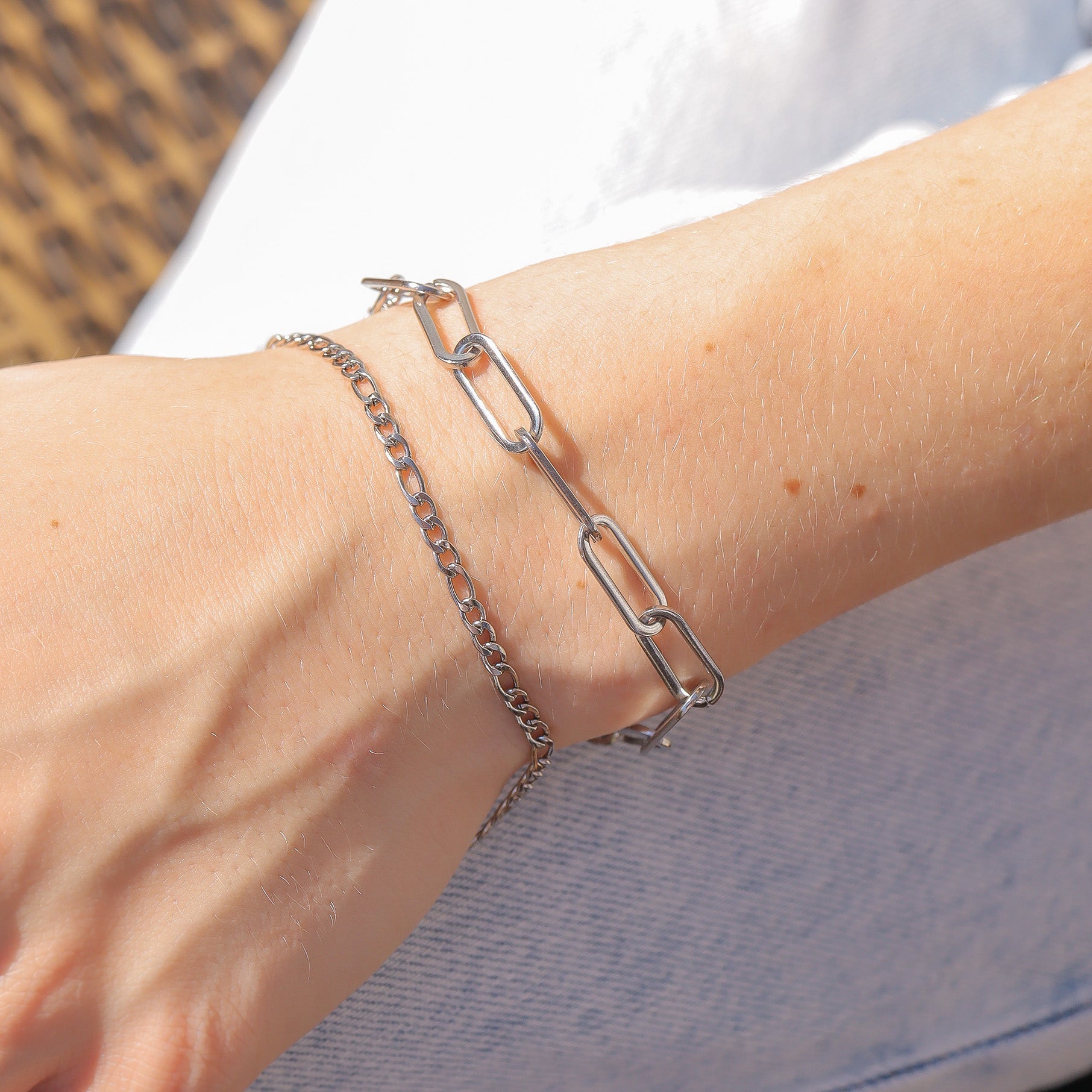 Stainless Steel Figaro Bracelet – Durable 316L Surgical Steel Chain Jewelry - Bracelets | Sunflower Soul Boutique