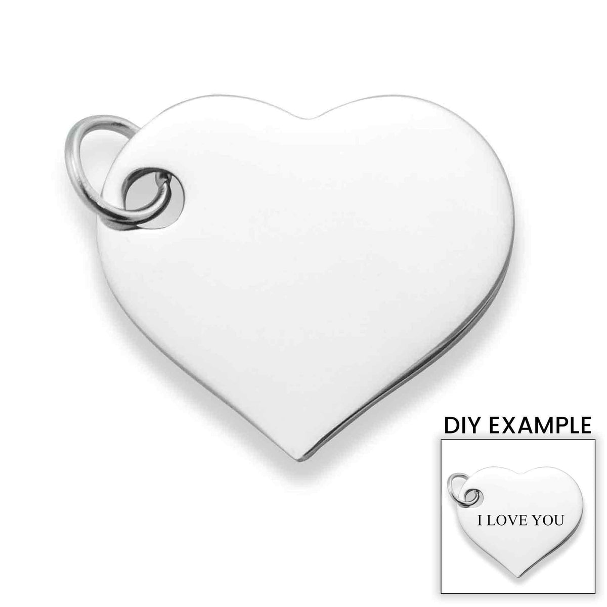 10 Pack - Polished Stainless Steel Heart Pendant