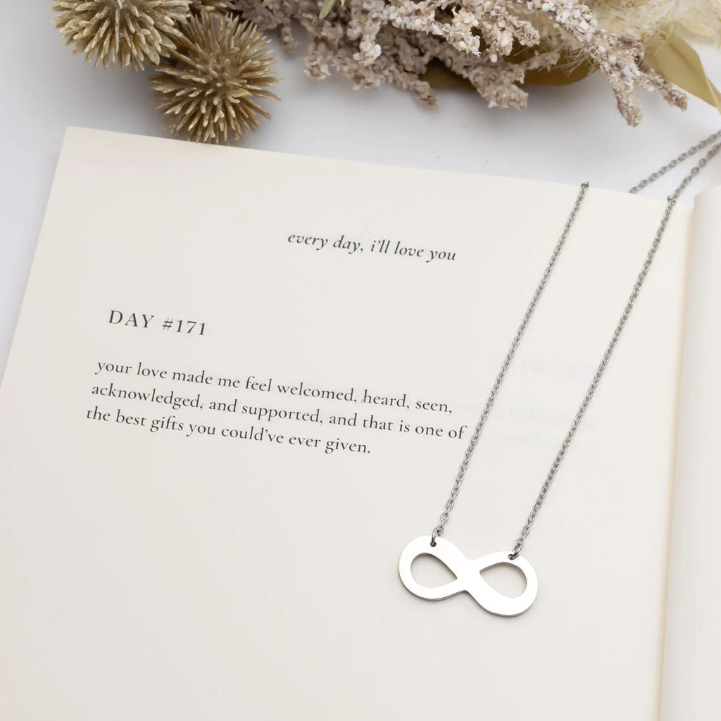 Stainless Steel Infinity Necklace – Engravable Pendant | Hypoallergenic, Tarnish Free Jewelry