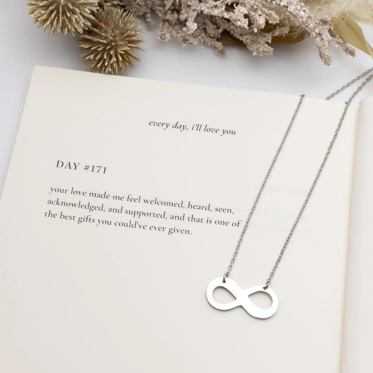 Stainless Steel Infinity Necklace – Engravable Pendant | Hypoallergenic, Tarnish Free Jewelry