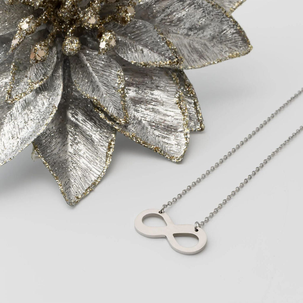 Stainless Steel Infinity Necklace – Engravable Pendant | Hypoallergenic, Tarnish Free Jewelry