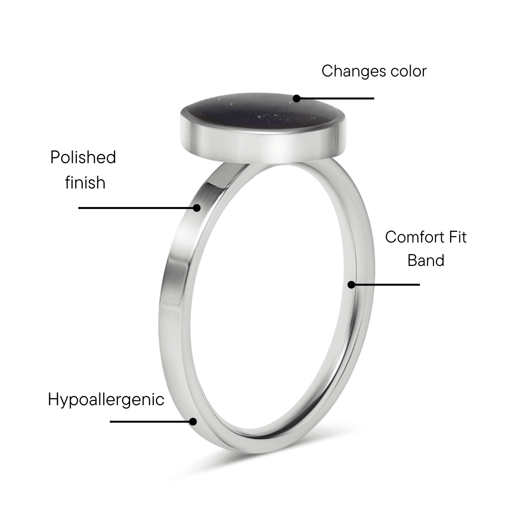 Stainless Steel Mood Ring – Adjustable Color Changing Durable Fashion Jewelry - Ring | Sunflower Soul Boutique