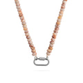 Stainless Steel Necklace – Chunky Glass Beads With Industrial Carabiner Clasp - Necklaces | Sunflower Soul Boutique