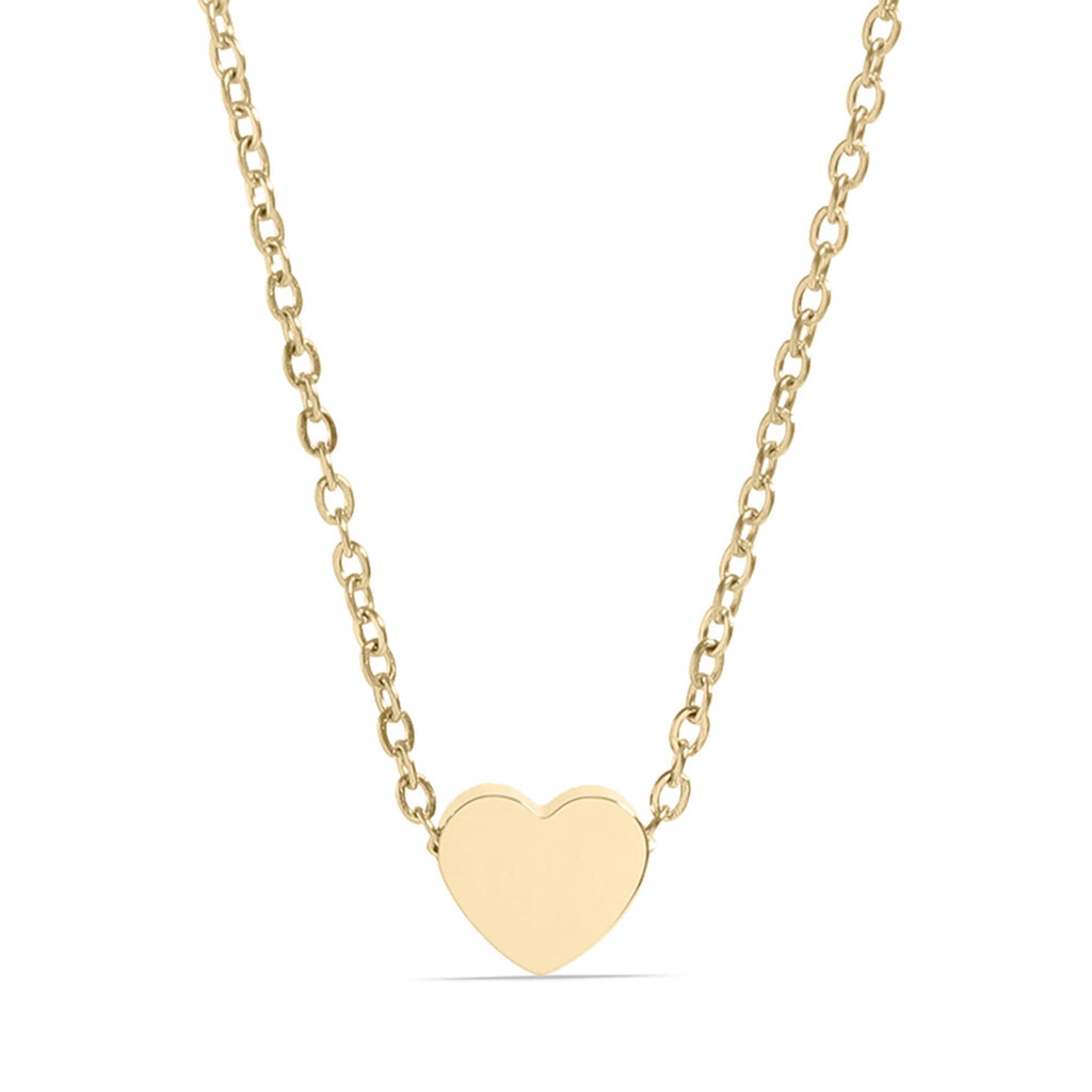Stainless Steel Necklace – Mini Heart Pendant With 18 Inch Chain | Hypoallergenic, Polished - Necklaces | Sunflower Soul Boutique
