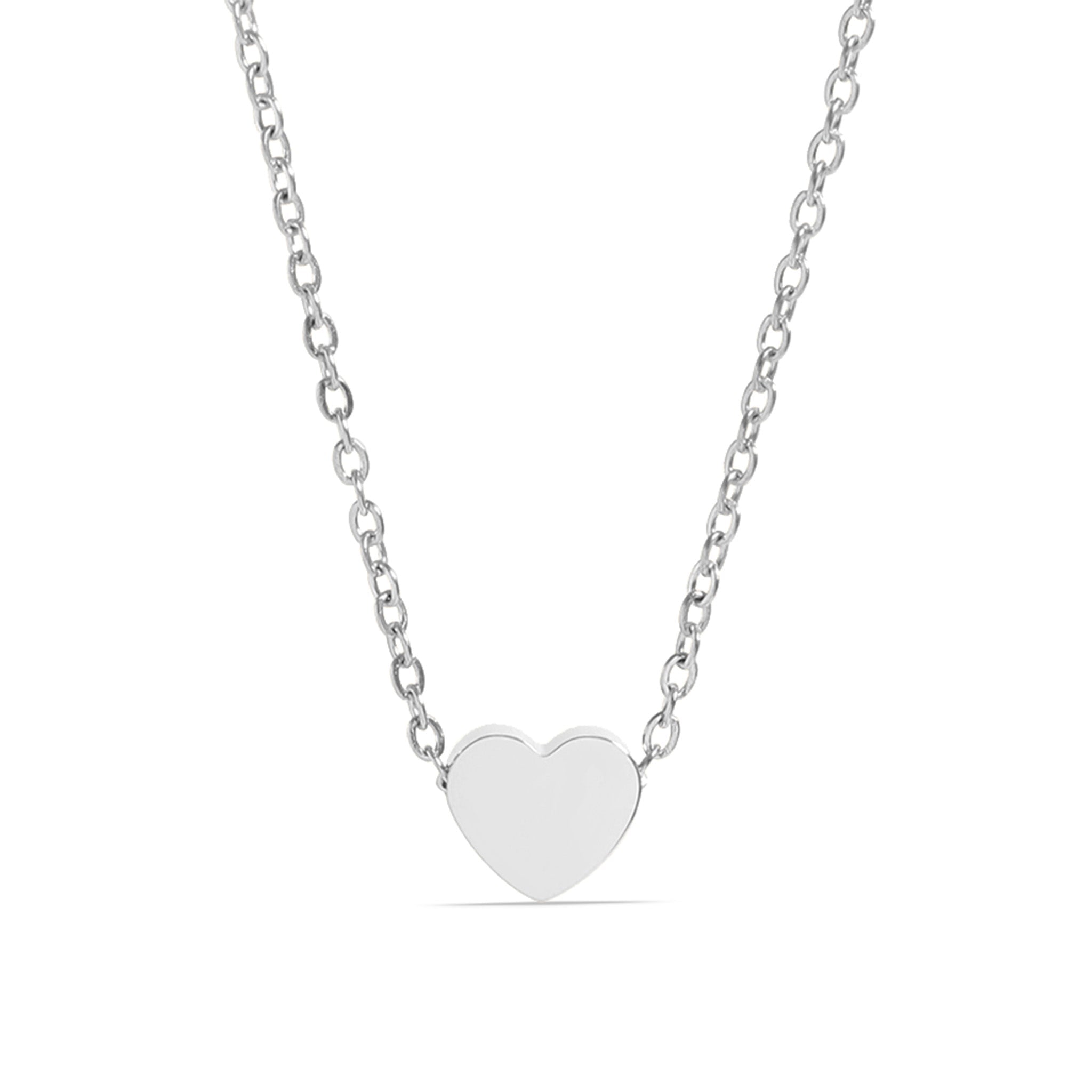 Stainless Steel Necklace – Mini Heart Pendant With 18 Inch Chain | Hypoallergenic, Polished - Necklaces | Sunflower Soul Boutique