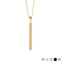 Stainless Steel Necklace | Vertical Bar Pendant on Polished Steel Chain - Necklaces | Sunflower Soul Boutique